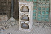 Antique Indian Mehrab Hand Carved Solid Wooden Bookshelf Natural 53x40x121cm A060
